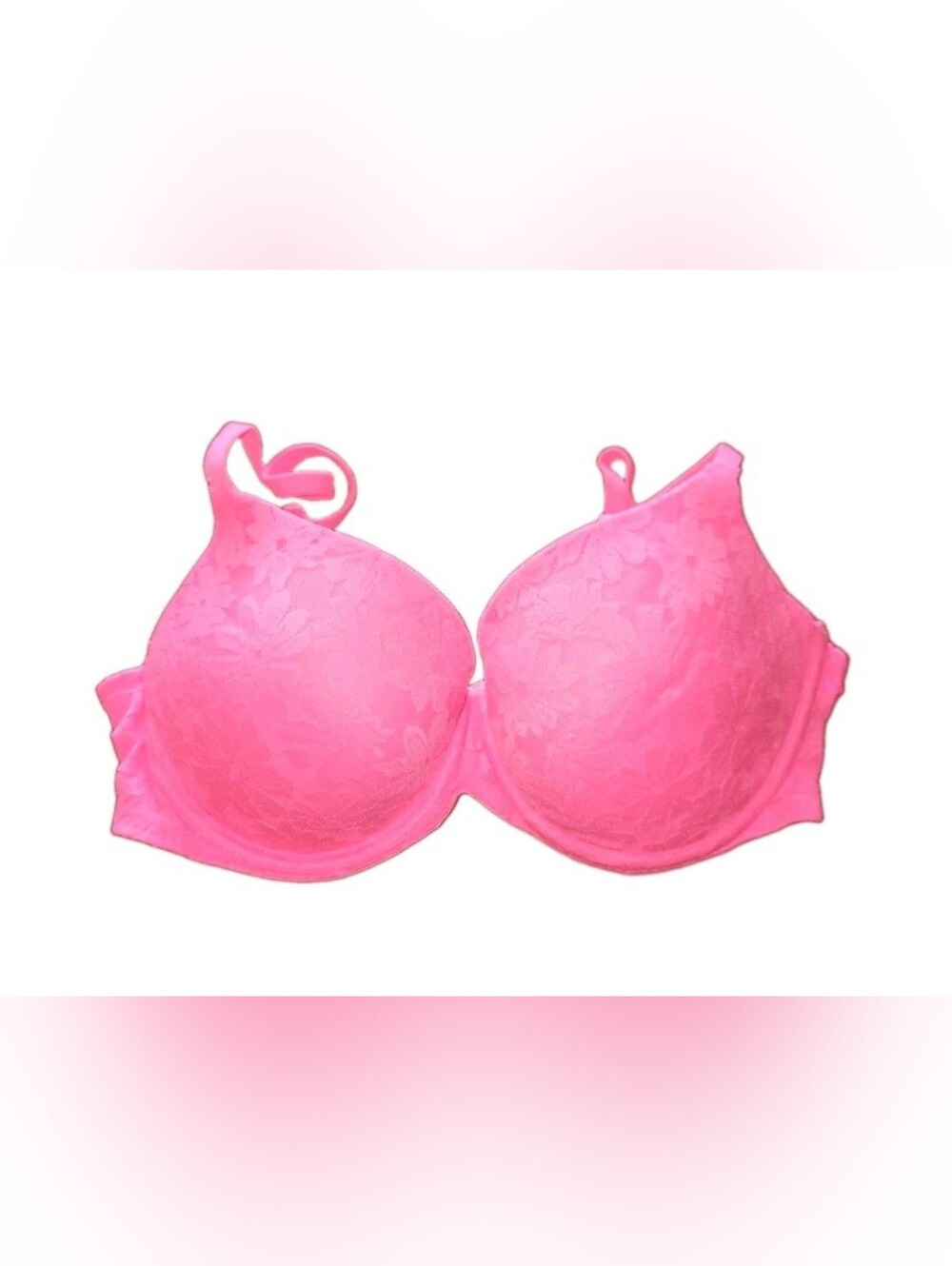 No Boundaries Lace Push Up Bra 36DD Bright Pink Underwire